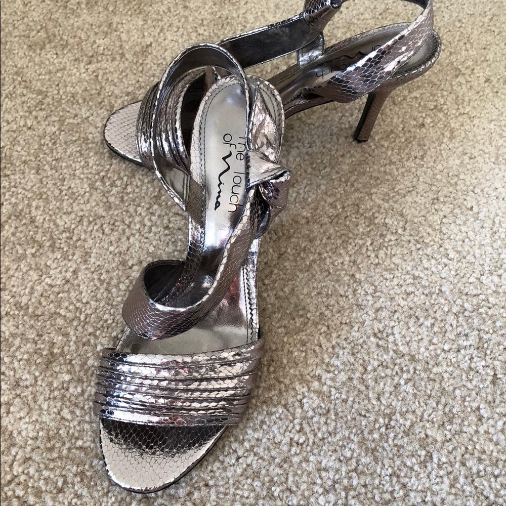 Platinum Nina open toed heel